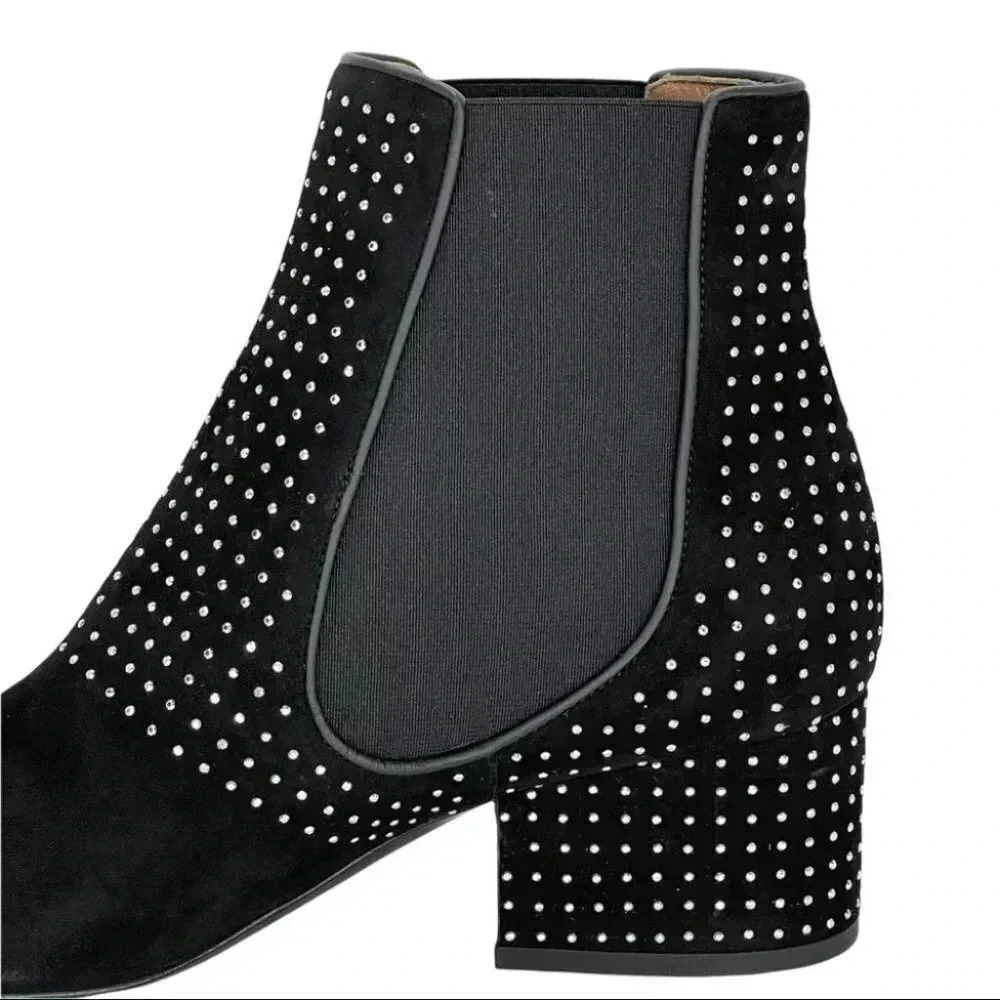 Laurence Dacade Rocco Black Suede Studded Womens Booties Size 7.5M EU 38.5 - Picture 8 of 16